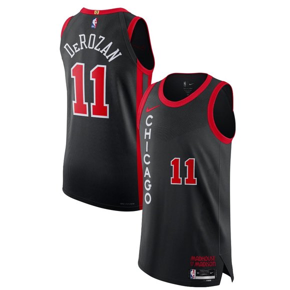 Nike DeMar DeRozan Chicago Bulls Authentic NBA Jersey - City Edition - Black 48 - Picture 6 of 6